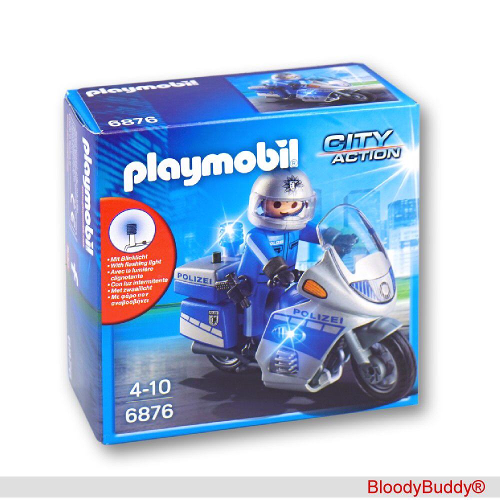 Playmobil Polizeistreife auf Motorrad