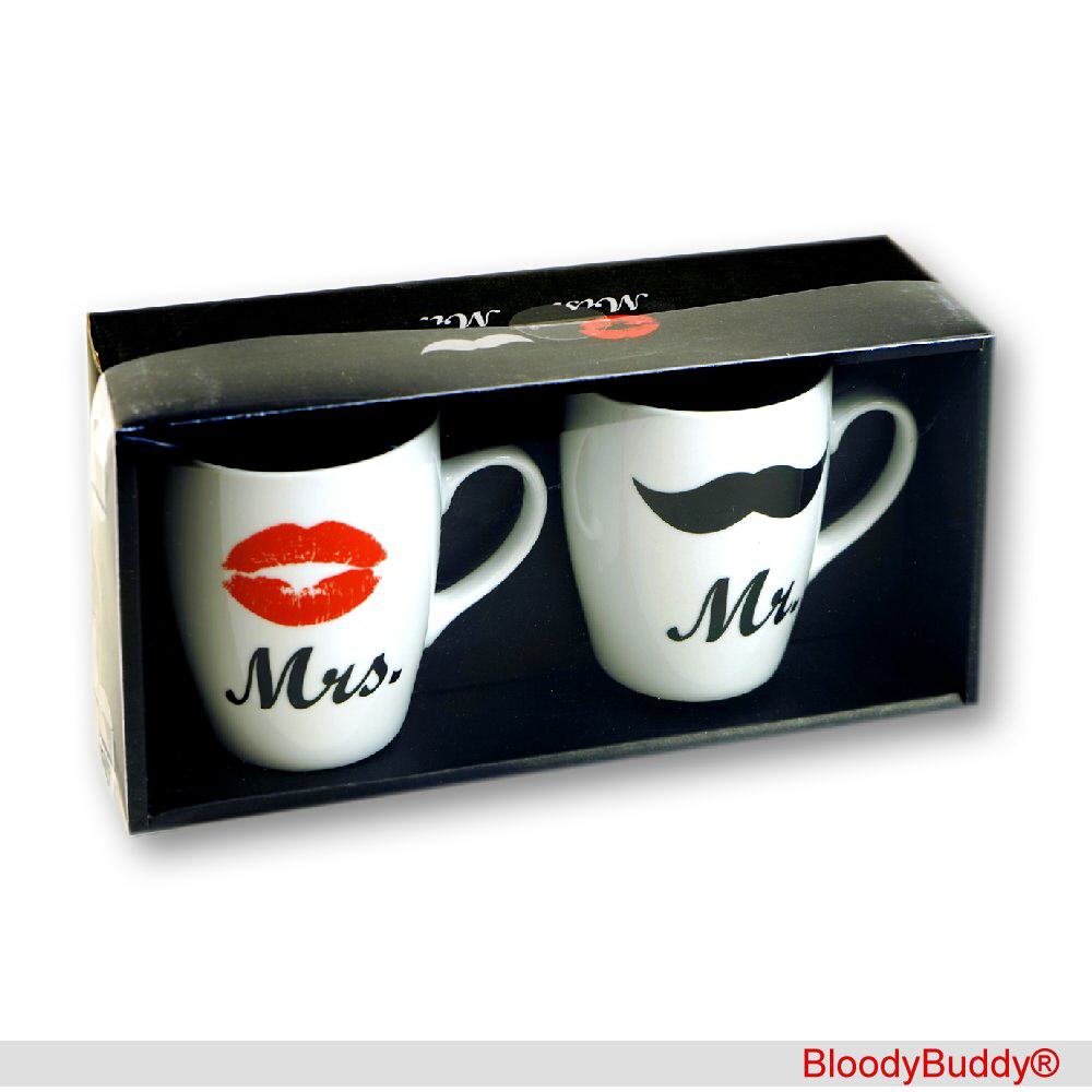 TreuePräsent Becher-Set Mr & Mrs