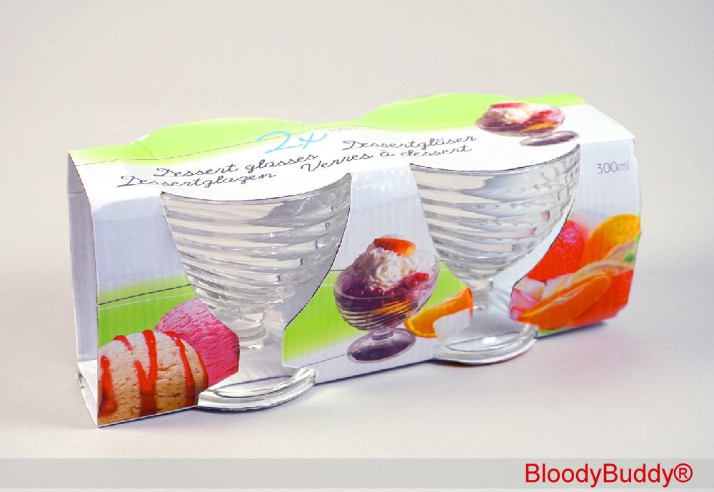 TreuePräsent Eis- und Dessertschalen aus Glas 2er-Set