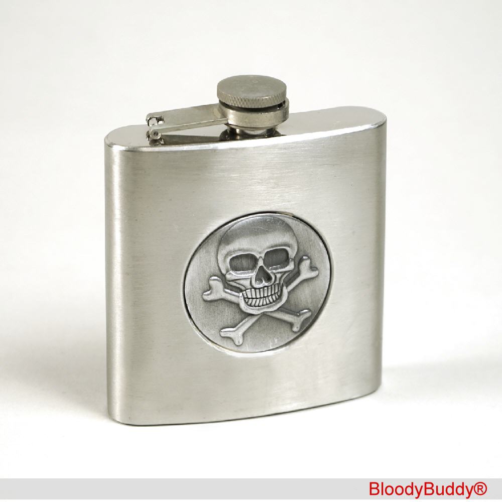 TreuePräsent Flachmann Totenkopf