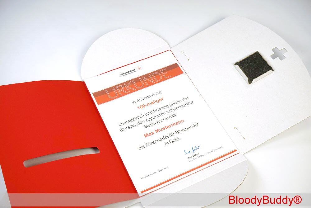 Mappe für Jubiläums-Blutspender