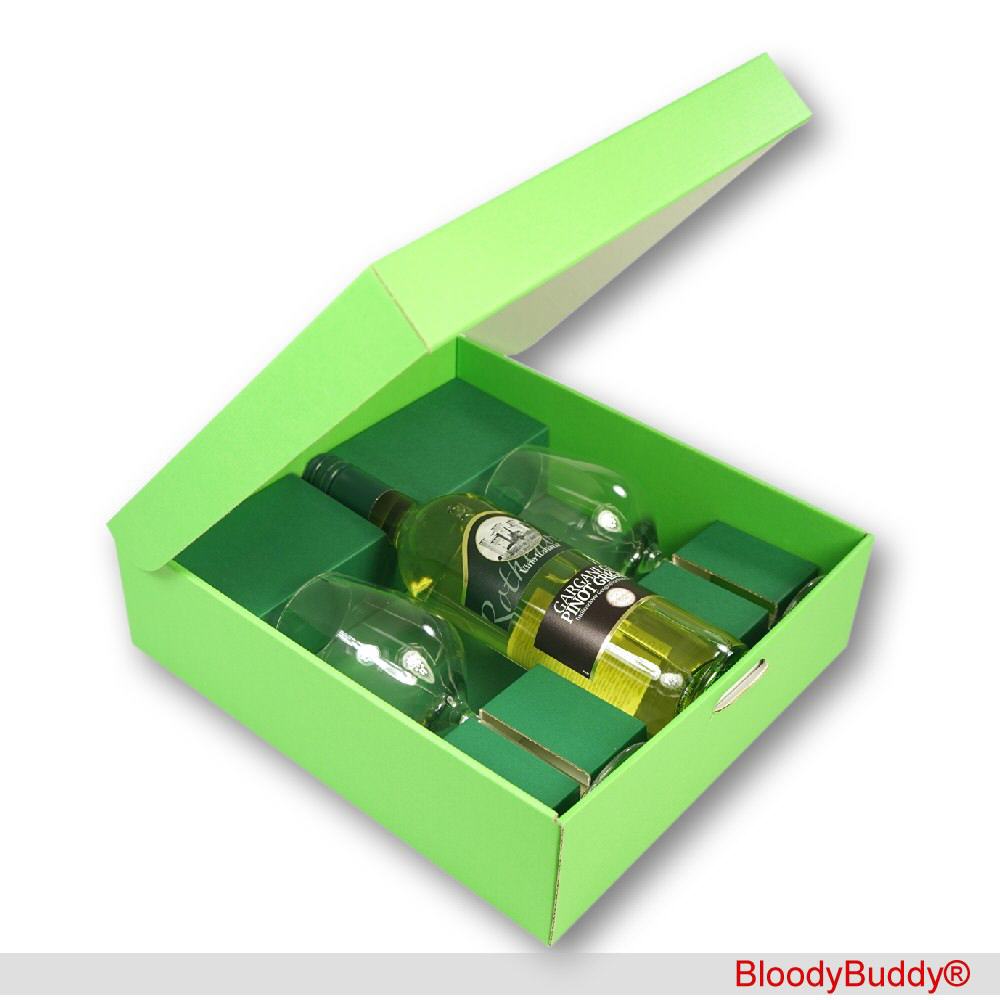 Geschenkset Weißwein mit Gläsern