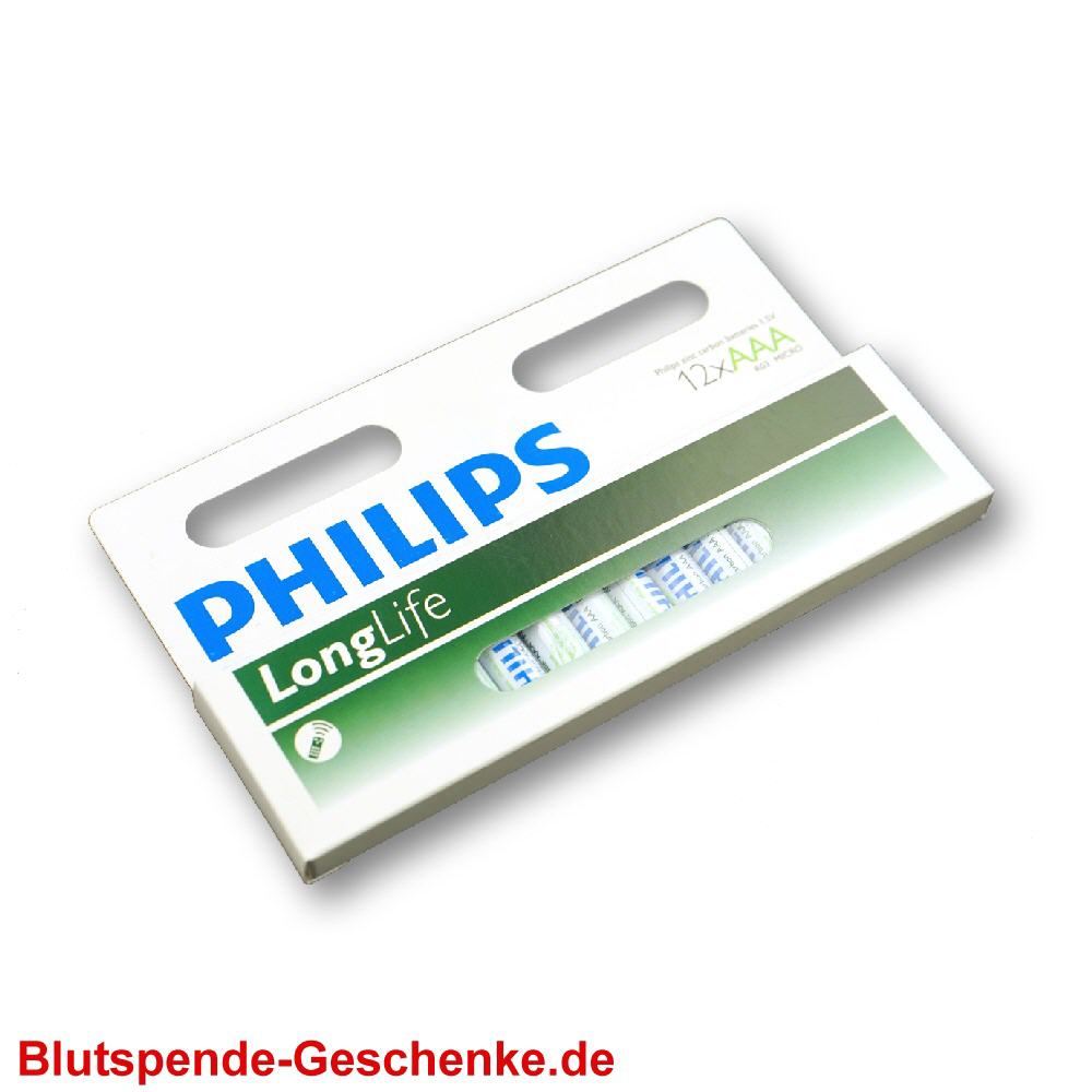 Blutspendegeschenk Batterien AAA 12er-Pack