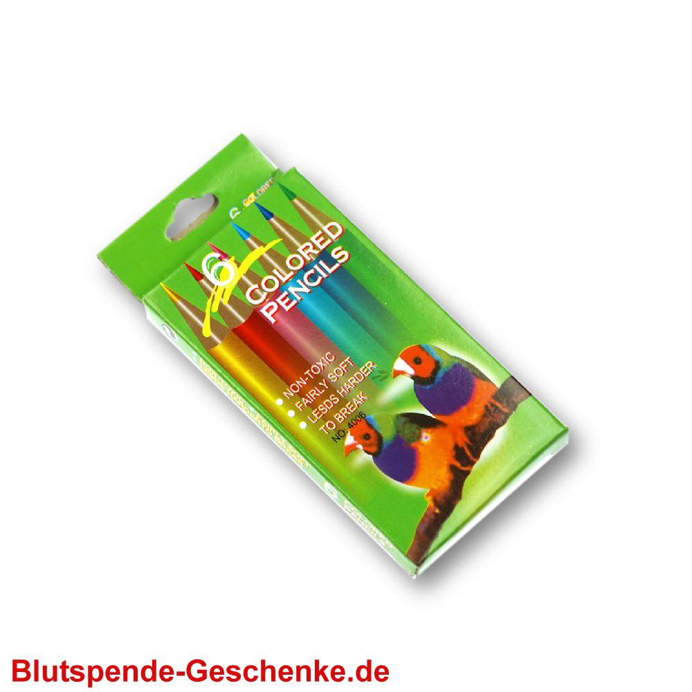 Blutspendegeschenk 6er-Buntstifte