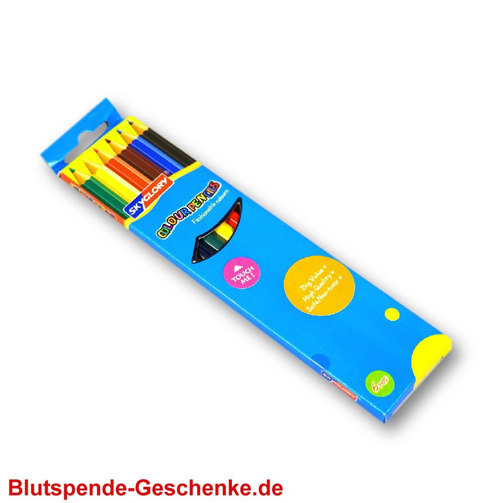 Blutspendegeschenk Buntstifte 6er Set