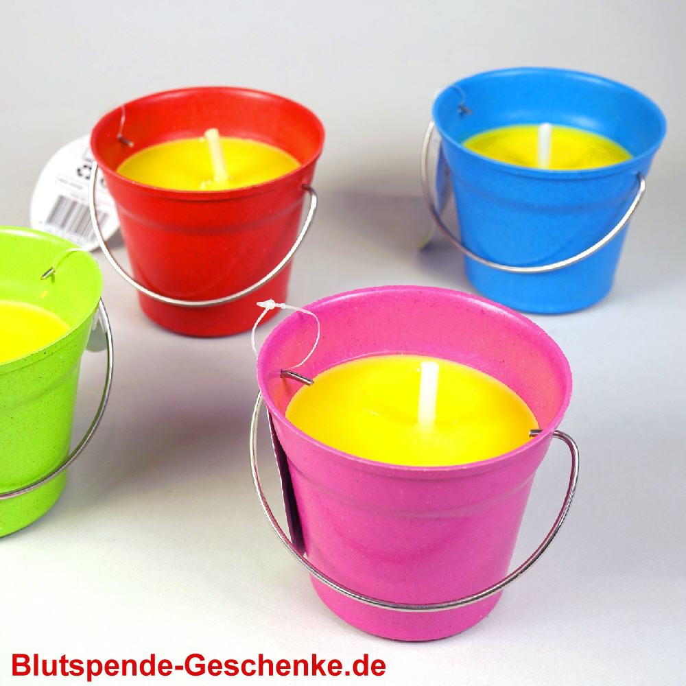 Blutspendegeschenk Duftkerzen-Eimer