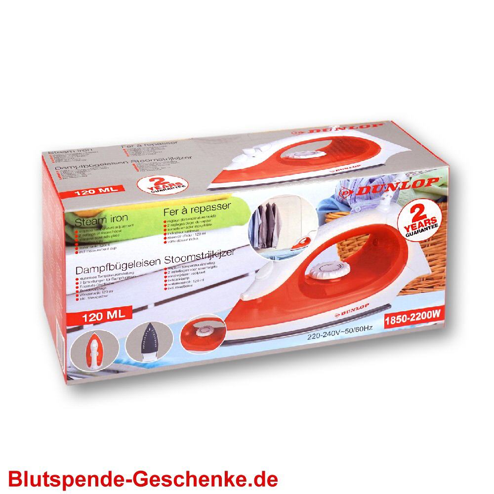 Blutspendegeschenk Dampfbügeleisen