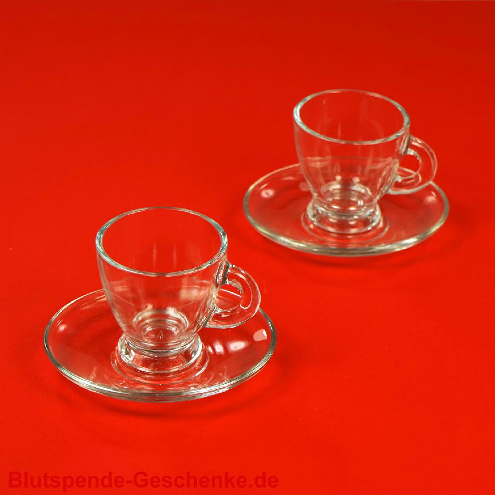 Blutspendegeschenk Glas-Espressotassen 2er-Set