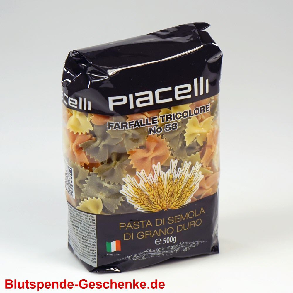 Blutspendegeschenk Nudeln Farfalle bunt