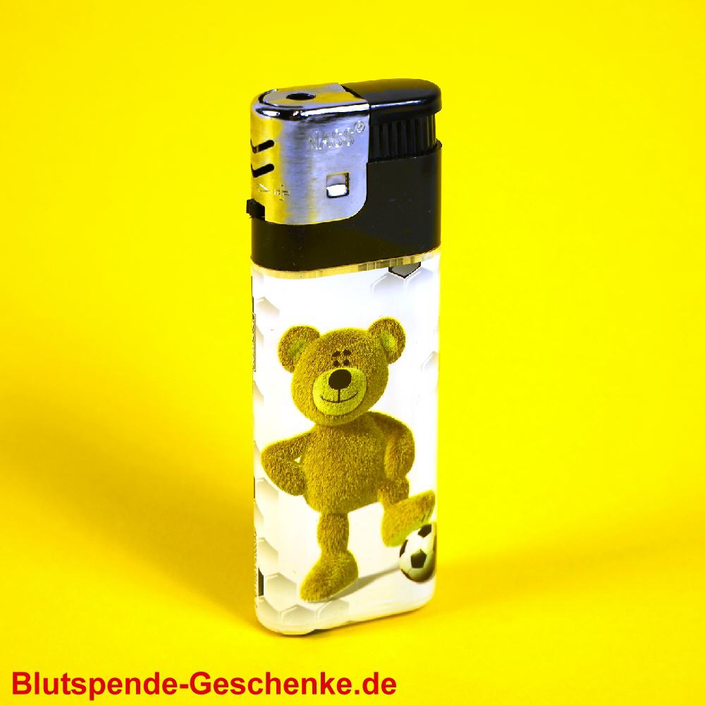 Blutspendegeschenk Feuerzeug Fussballbär