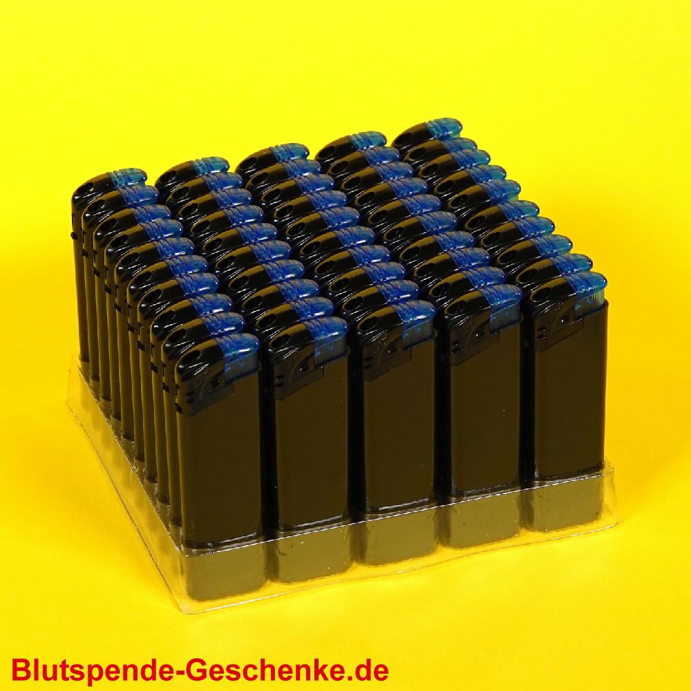 Blutspendegeschenk Feuerzeuge schwarz-blau