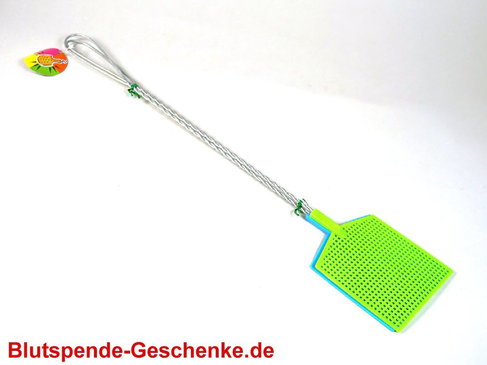 Blutspendegeschenk Fliegenklatsche Metallgriff