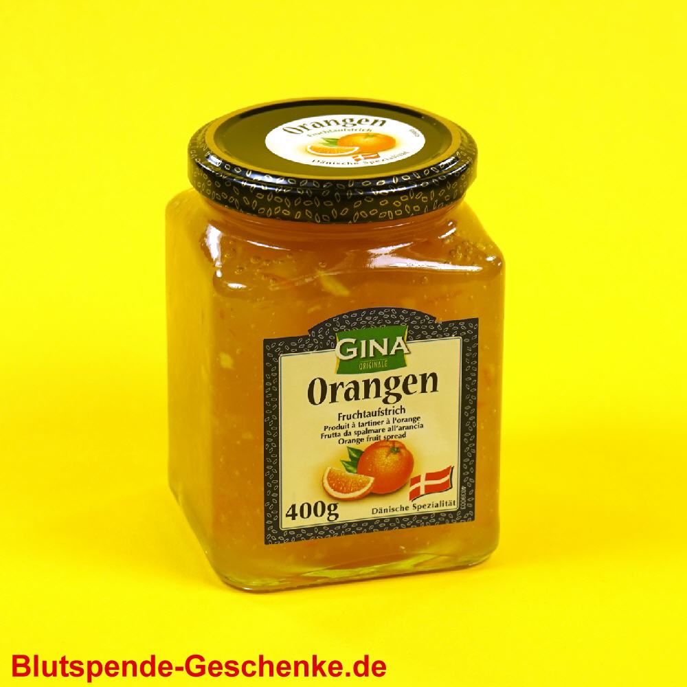 Blutspendegeschenk Fruchtaufstrich Orange