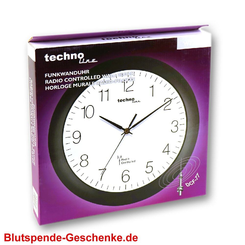 Blutspendegeschenk Funkwanduhr