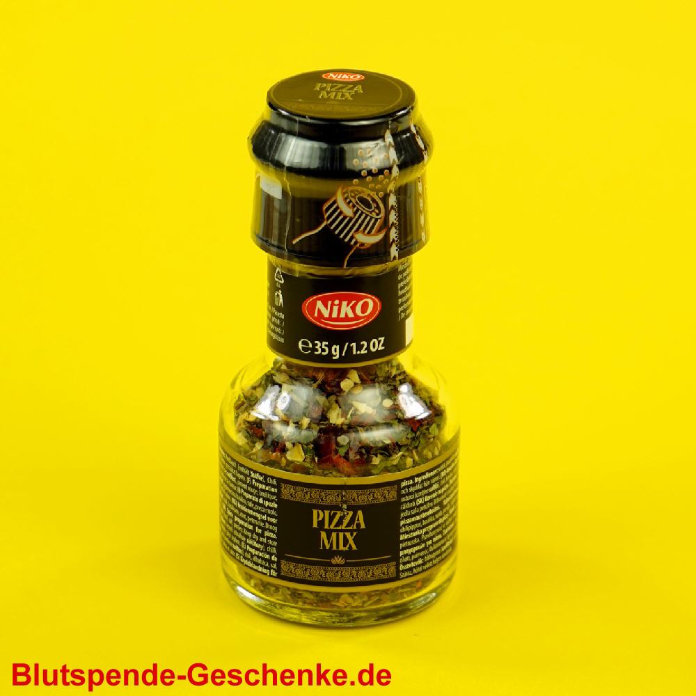 Blutspendegeschenk Gewürzmühle Pizza-Mix