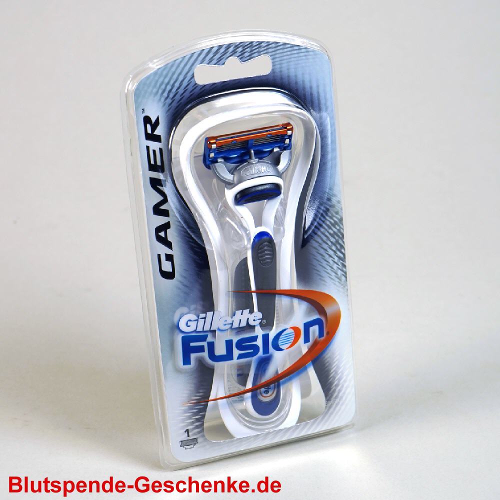 Blutspendegeschenk Gilette Fusion Rasierer