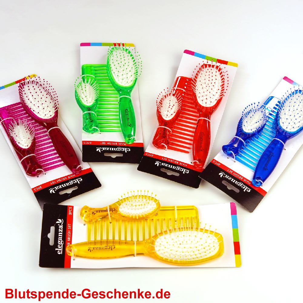 Blutspendegeschenk Haarbürstenset
