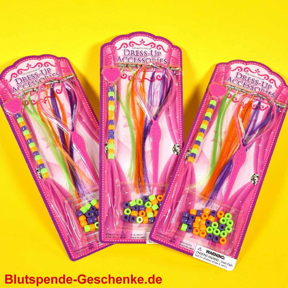 Blutspendegeschenk Haarschmuck und Perlenset
