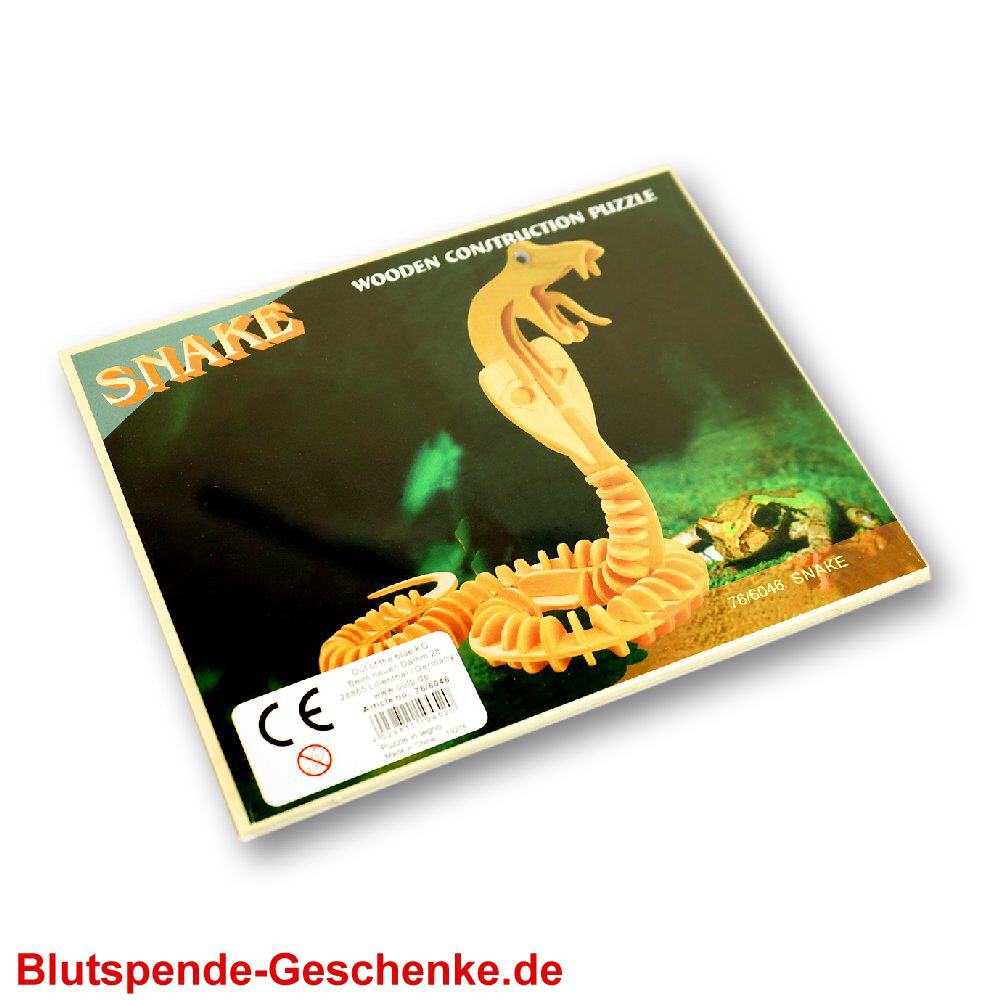 Blutspendegeschenk Holzpuzzle Tiere