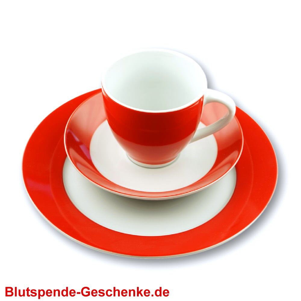Blutspendegeschenk Kaffee-Service Rot-Weiss