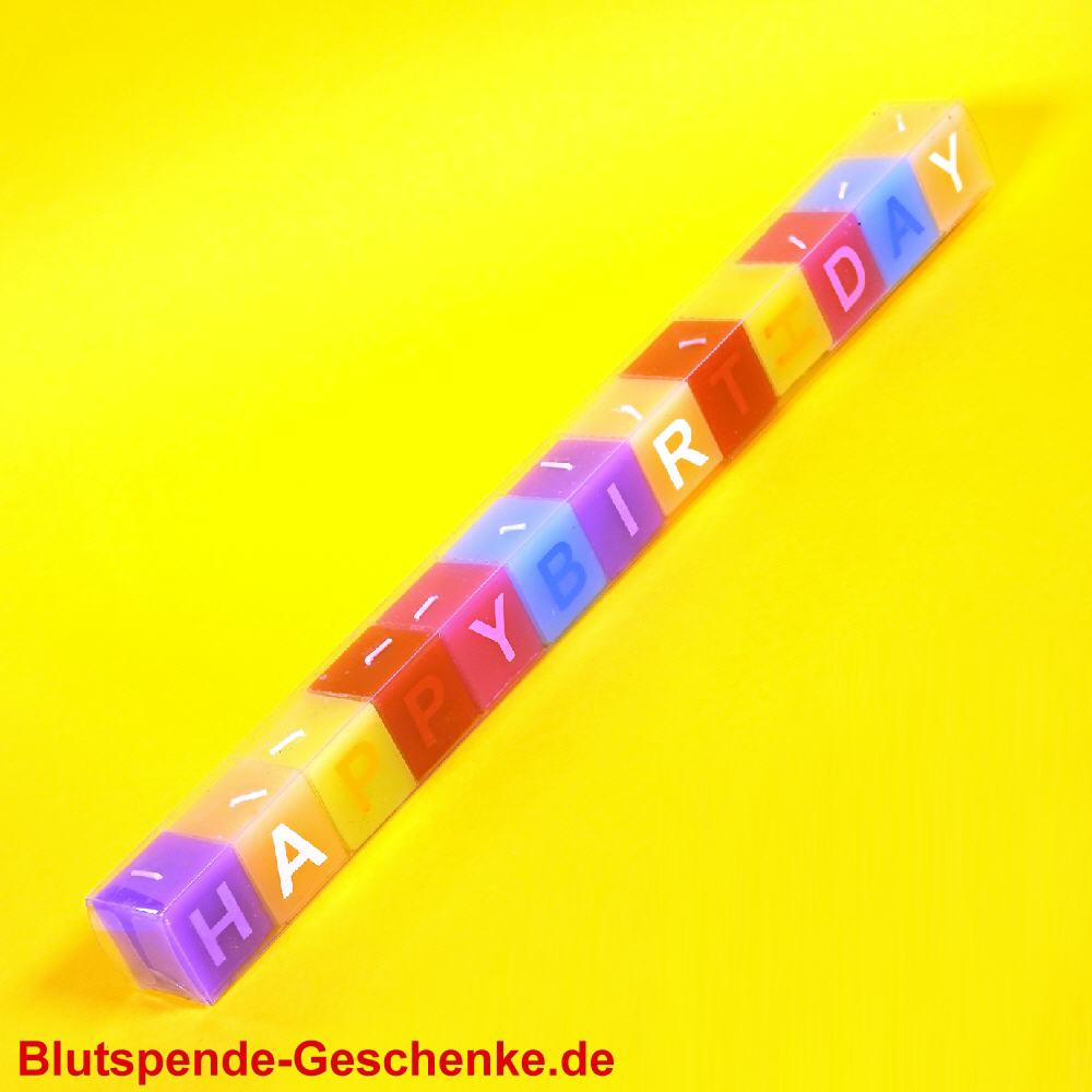 Blutspendegeschenk Happy Birthday Kerzen