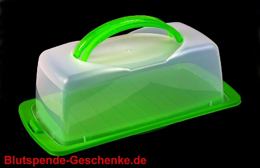 Blutspendegeschenk Kuchenbehälter eckig