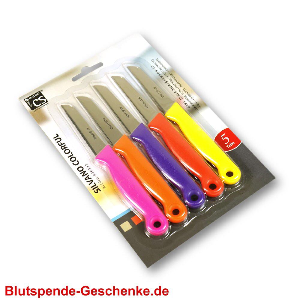 Blutspendegeschenk Küchenmesser 5er-Set