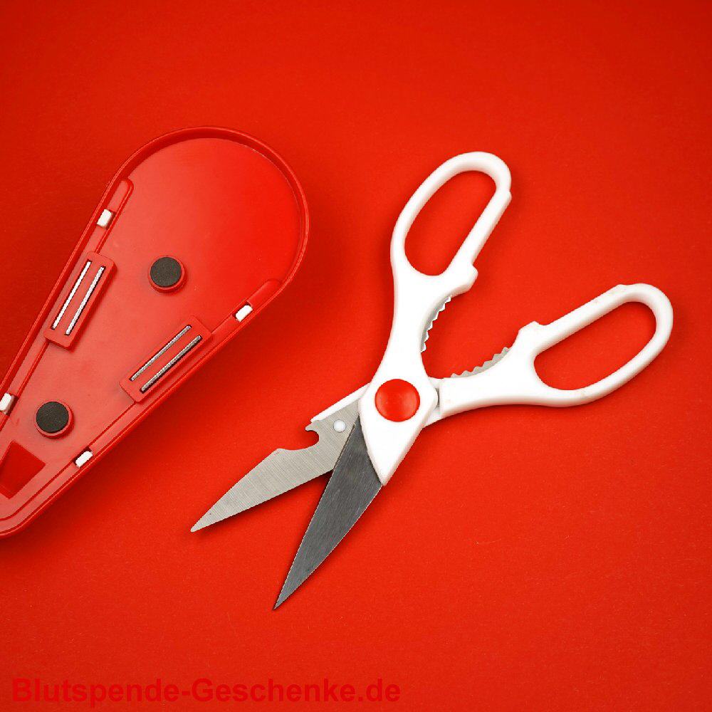 Blutspendegeschenk Küchenschere mit Magnethalter
