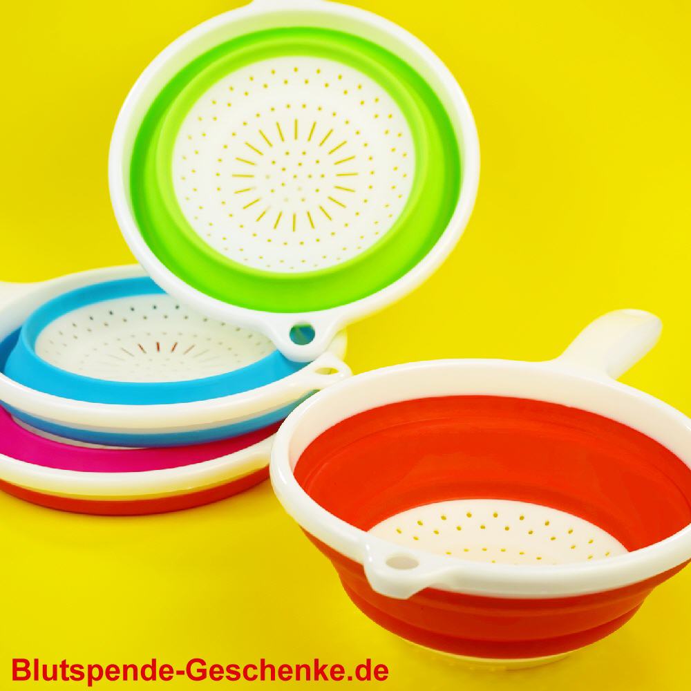 Blutspendegeschenk Küchensieb faltbar
