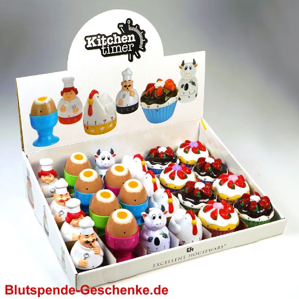 Blutspendegeschenk Küchenwecker im Display
