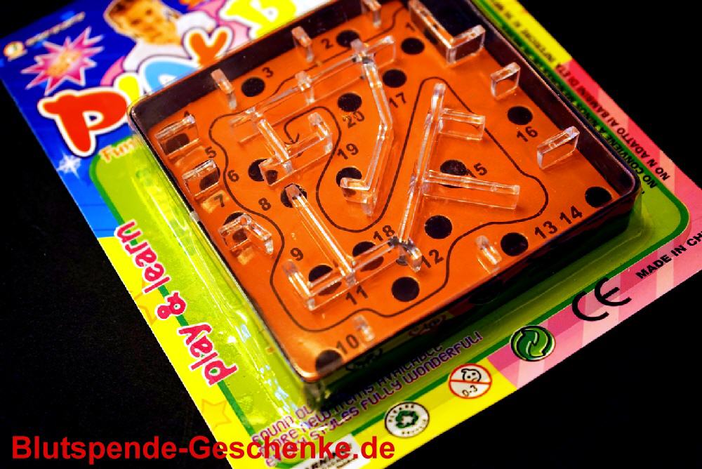 Blutspendegeschenk Knobelspiel Labyrinth