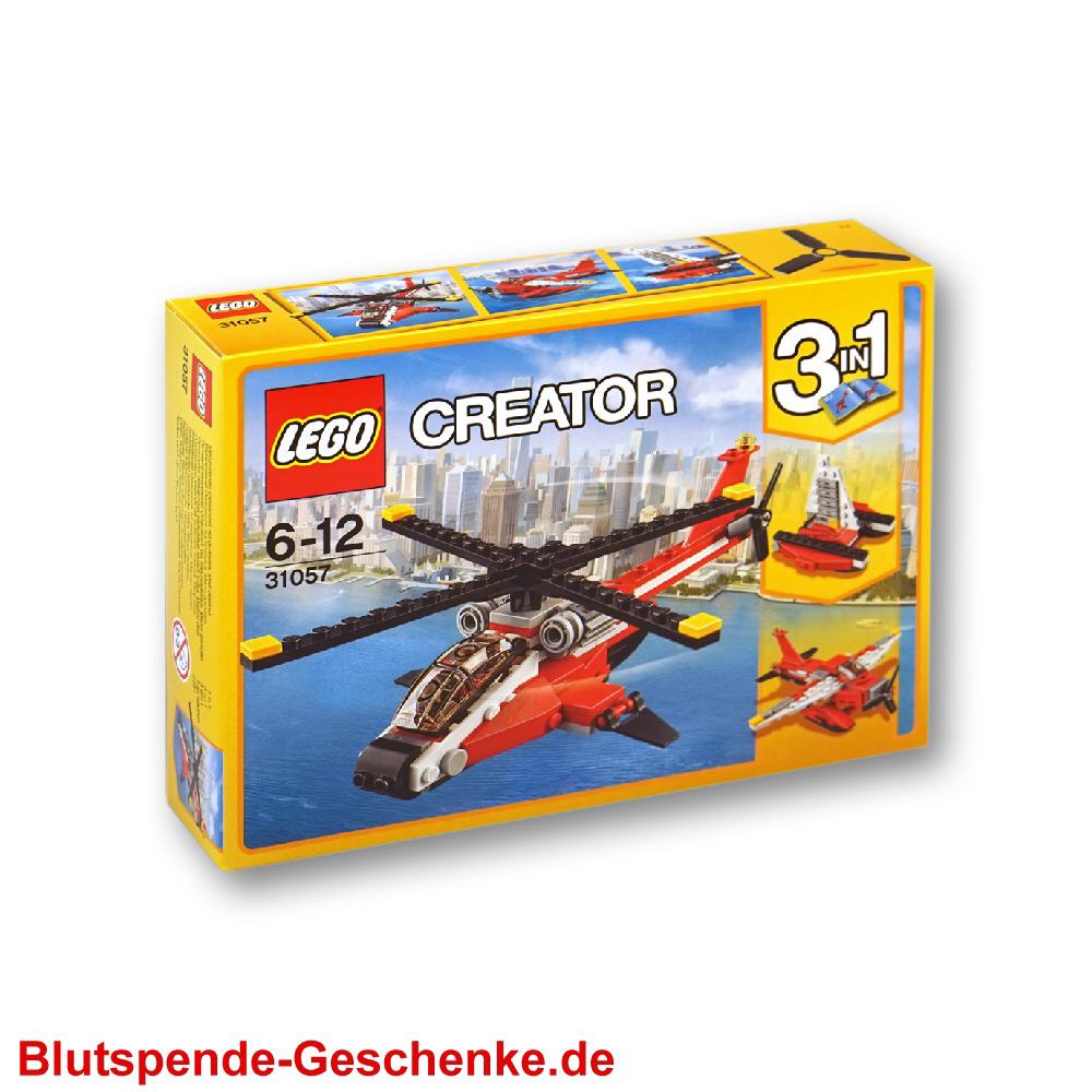 Blutspendegeschenk Lego Hubschrauber 3in1