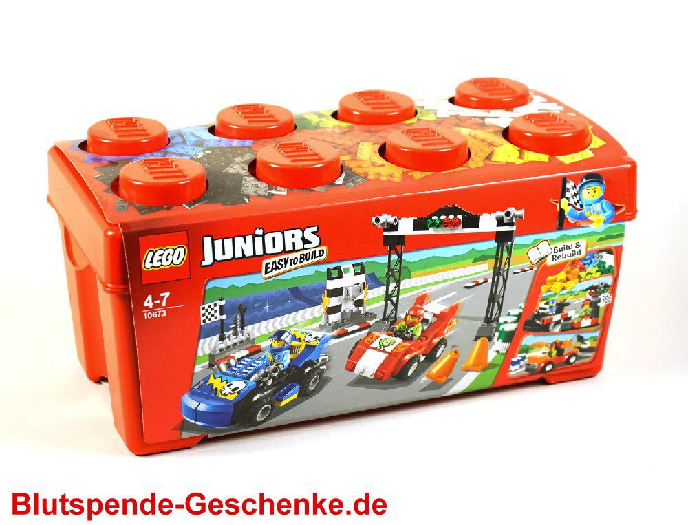 Blutspendegeschenk Lego Juniors Box rot