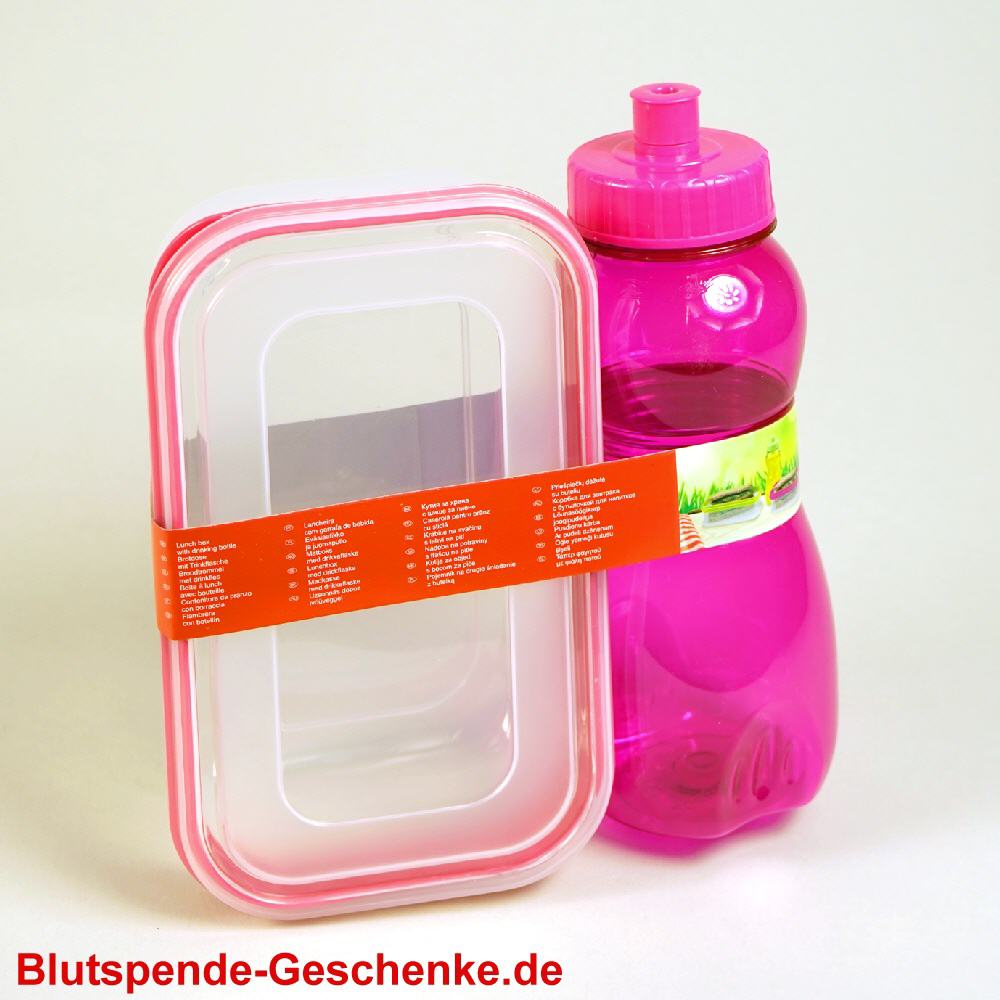 Blutspendegeschenk Lunchbox mit Trinkflasche