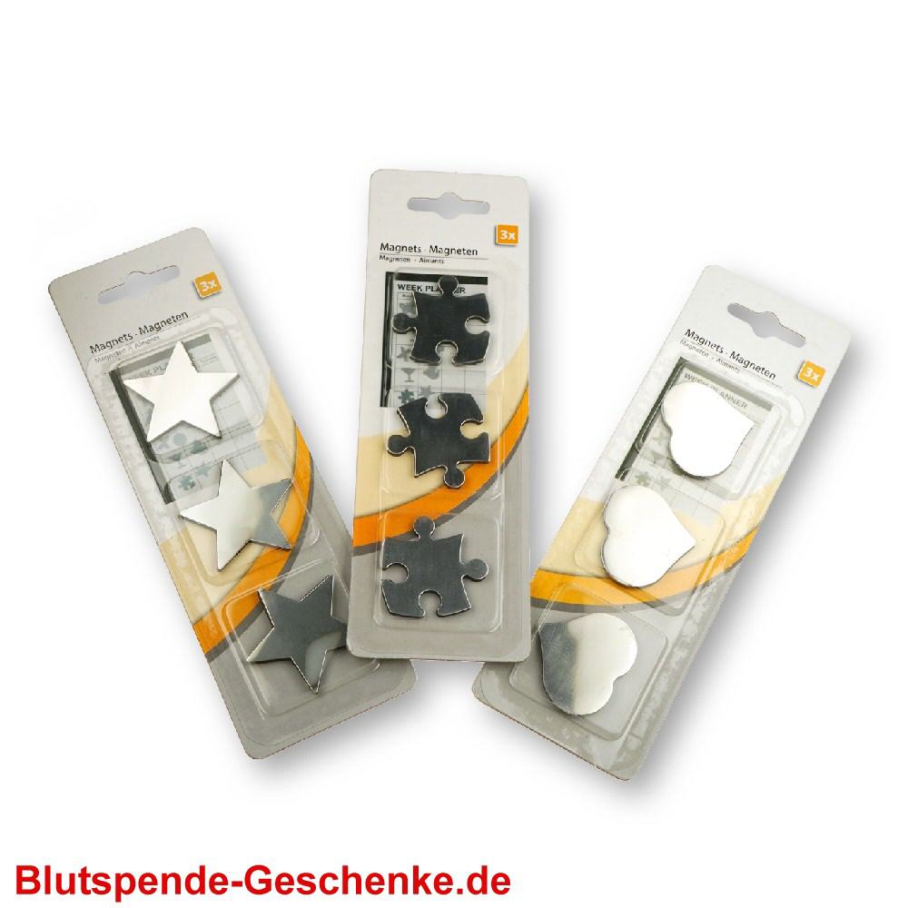 Blutspendegeschenk Magnet-Motive im 3er-Set