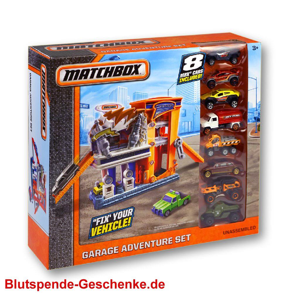 Blutspendegeschenk Matchbox-Spielset