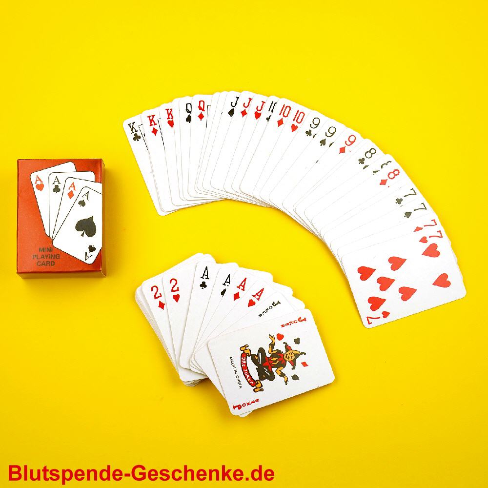 Blutspendegeschenk Rommé Spielkarten mini