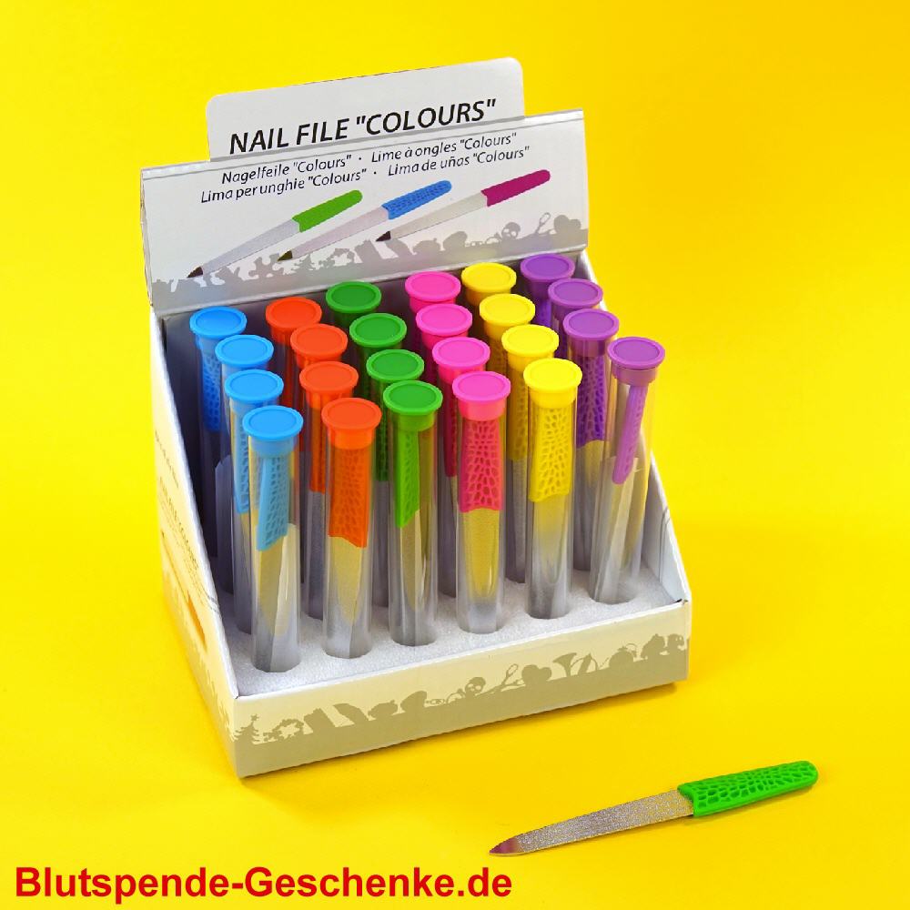 Blutspendegeschenk bunte Nagelfeilen