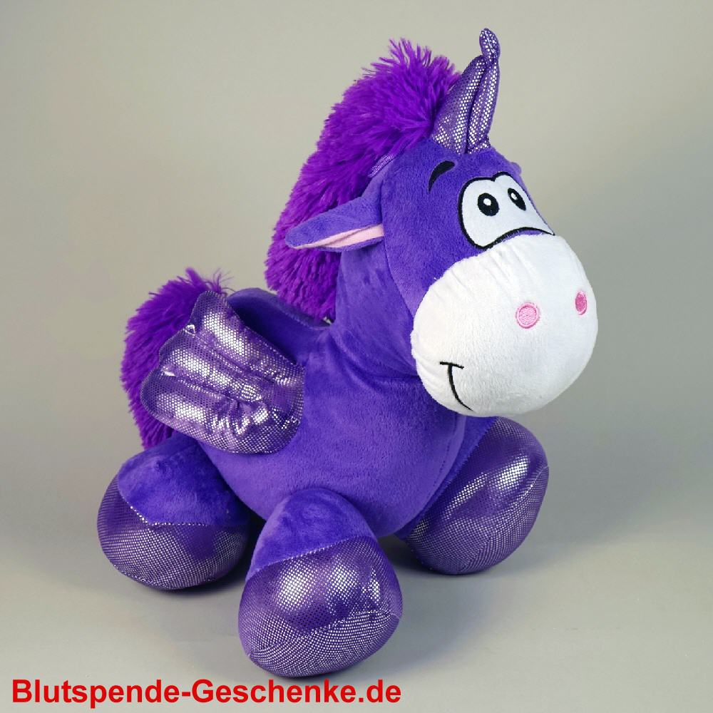 Blutspendegeschenk Einhorn aus Plüsch 40 cm