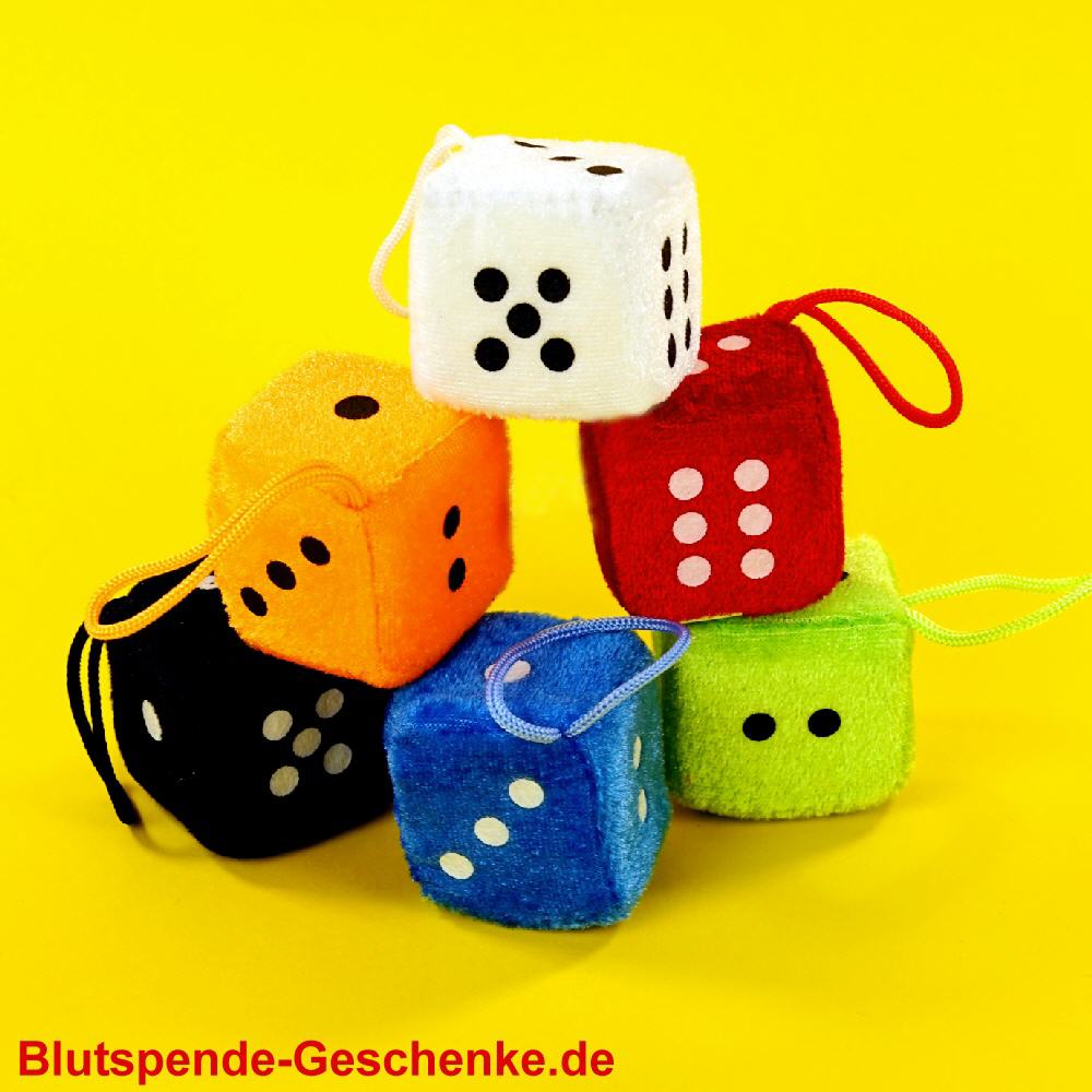 Blutspendegeschenk Plüschwürfel