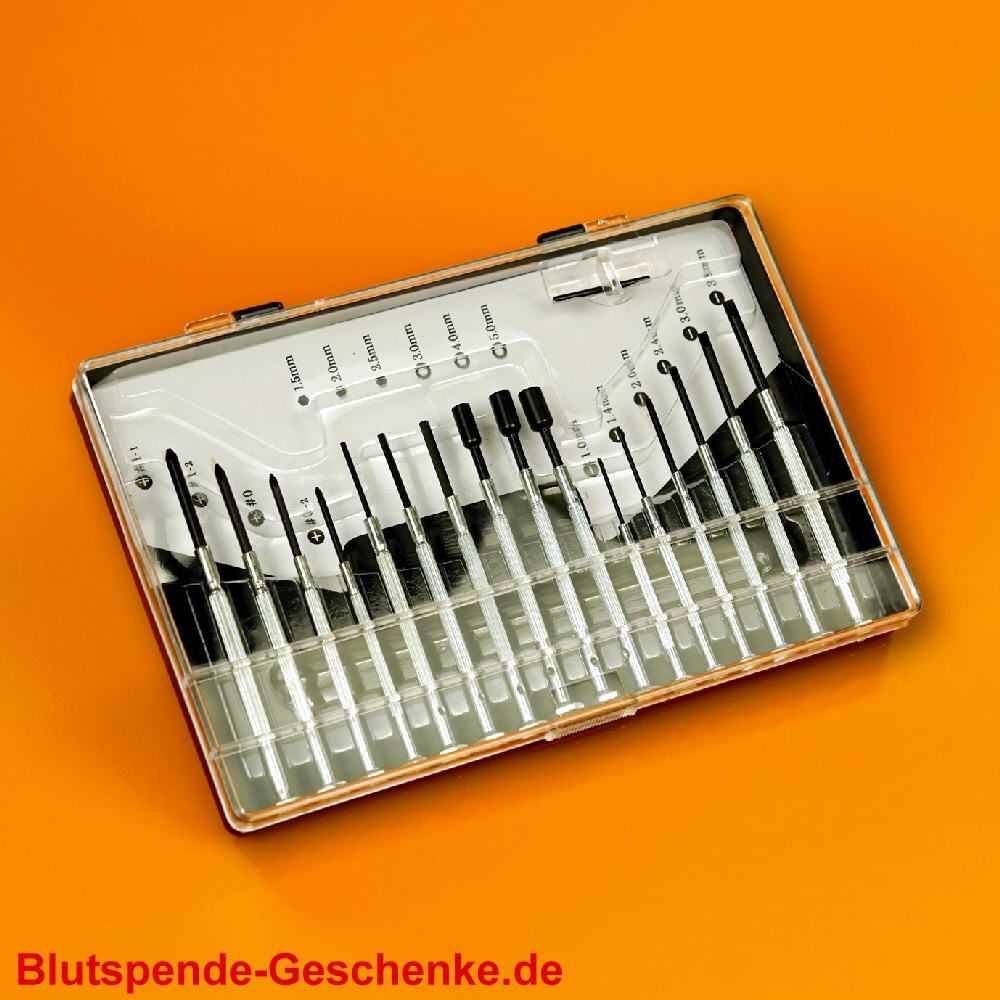 Blutspendegeschenk Präzisionswerkzeuge 16er-Set