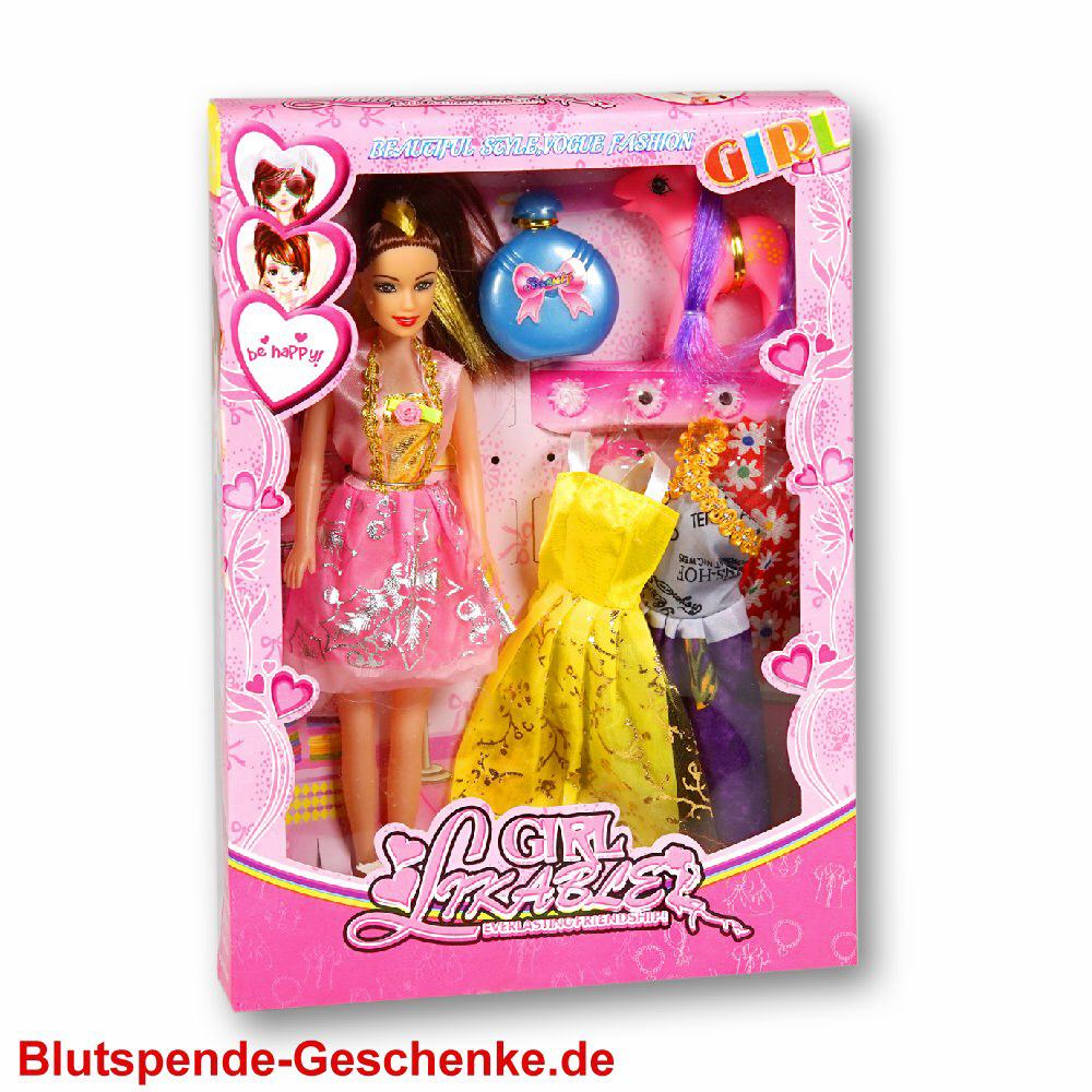 Blutspendegeschenk Puppe mit Zubehör