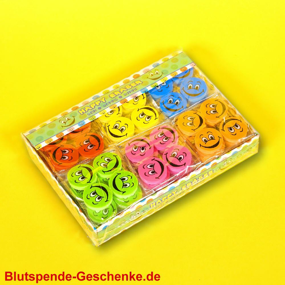 Blutspendegeschenk Radiergummi Lachgesicht