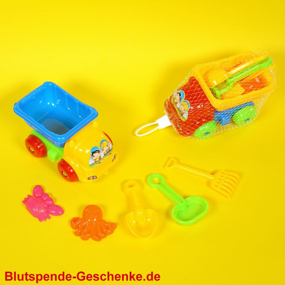 Blutspendegeschenk Sandspielzeug mit LKW