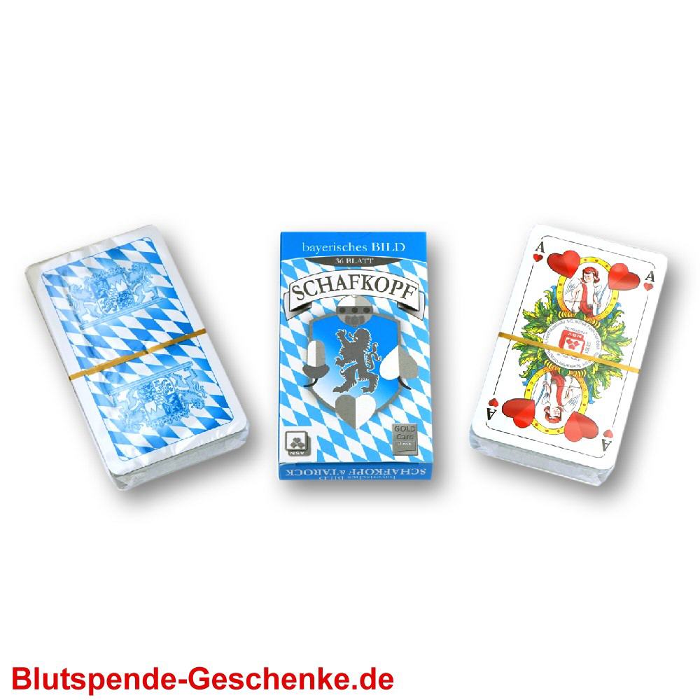 Blutspendegeschenk Bayerische Schafkopfkarten