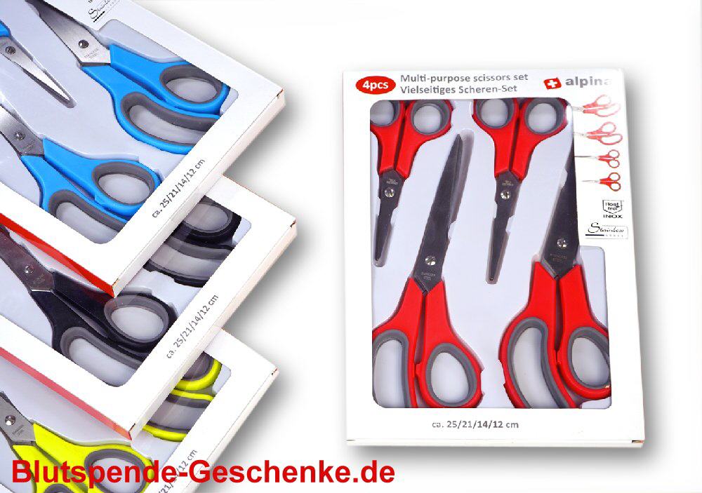 Blutspendegeschenk 4er-Scherenset