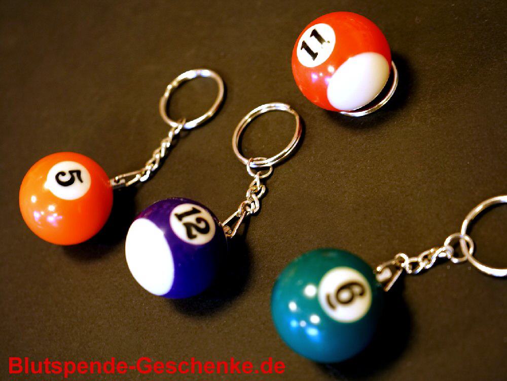 Blutspendegeschenk Anhänger Billardkugeln