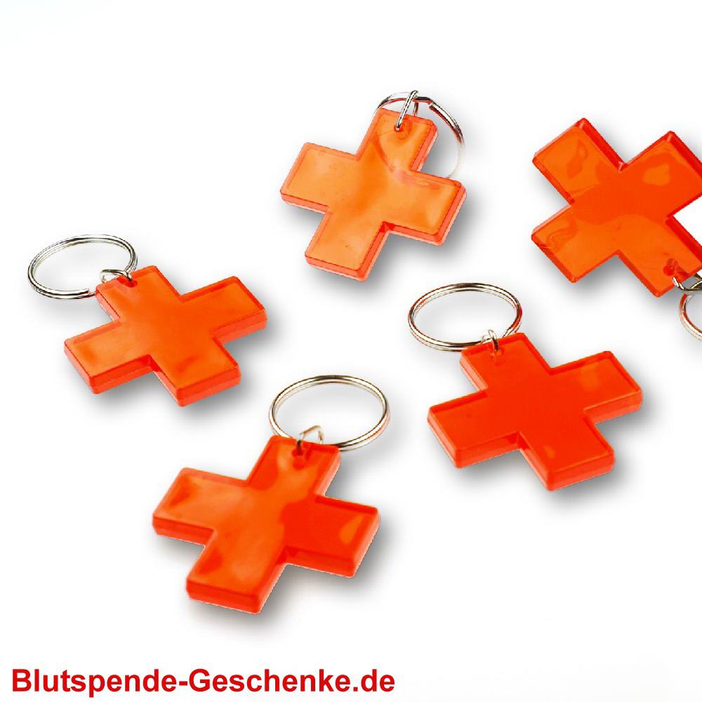 Blutspendegeschenk Schl&uuml;sselanh&auml;nger Kreuz