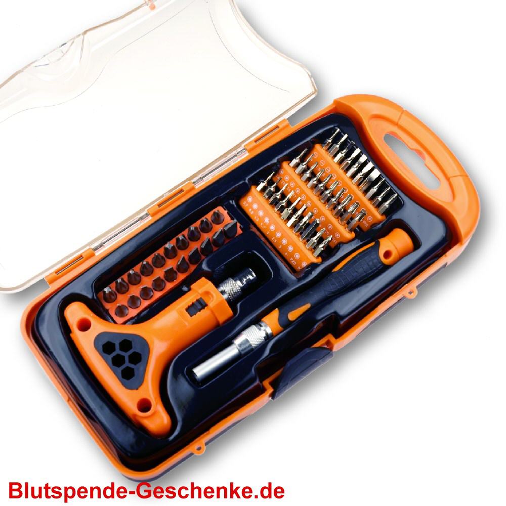 Blutspendegeschenk Schraubendreher Bitsatz-Set