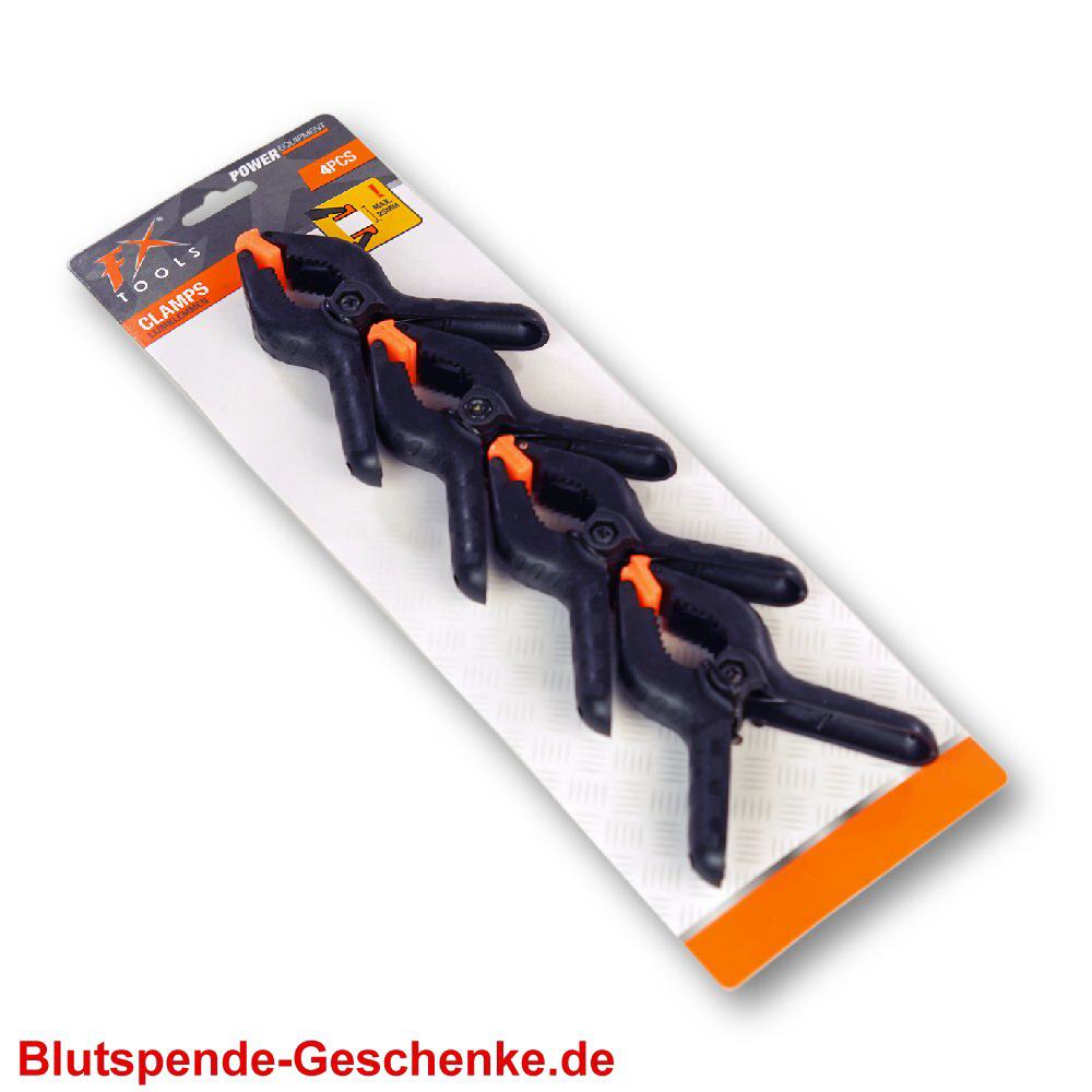 Blutspendegeschenk Klemmzwingen-4er-Set
